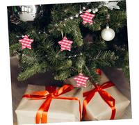 ARTIBETTER 50Pcs Embossed Five Pointed Star Xmas Decorations Lattice Cloth Ornaments Wrapping and DIY Festive Party Adornments