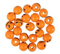 Artibetter 50pcs Halloween Wood Beads with Carved Face Design Smooth Polished Surface DIY Craft Beads for Garland Making Jewelry and Farmhouse Decor Accessories