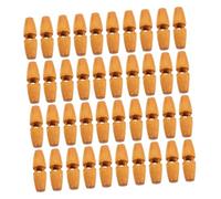 ARTIBETTER 50pcs Retro Horn Buttons Single Holes Buttons Khaki Wood