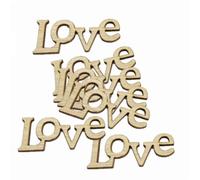 Artibetter 50pcs Wooden Hollow Love Letter Decorations for Valentine's Day, Creative DIY Crafting Pieces in Khaki Density Board, for Scrapbooking and Art Projects