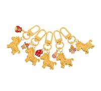 Artibetter 5pcs 2026 Chinese Zodiac Horse Keychain Set - Miniature Lucky Feng Shui Amulet Bag Charm for New Year Party Favor and Handbag Accessories