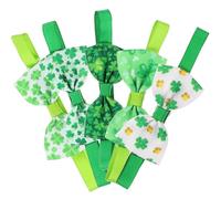 ARTIBETTER 5pcs Adjustable Clover Pet Bow Tie Collar Set St Patrick’s Day Dog Cat Accessories Holiday Costume Bowknot for Small to Large Pets
