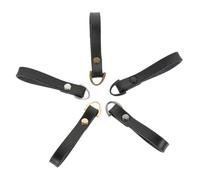 Artibetter 5pcs Black Leather Zipper Pull Replacement for Jackets and Bags, Universal Zipper Pull Charms Kit for Clothing and Shoe Repair, Sturdy Boot Pullers for Travel and Outdoor Use