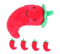 Artibetter 5pcs Chili Pepper Plush Dog Squeaky with Interactive Sound Feature, Easy to Clean Pet Chew for Indoor Entertainment and Training Puppies and Small Dogs