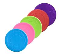 Artibetter 5Pcs Dog Flying Disc Bite-resistant Outdoor Interactive Plates for Puppies Training and Chewing Lightweight Floating Throwing Discs in Blue Red Purple Green Pink