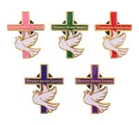 Artibetter 5pcs Enamel Memorial Lapel Pins with Dove Design, Lightweight Alloy Brooches for Mourning Events and Religious Ceremonies, Funeral Guest Favor Pins and Remembrance Gifts