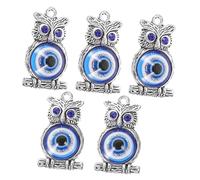 Artibetter 5pcs Evil Eye Owl Charms Bulk for DIY Jewelry Making Animal Pendants for Bracelets Necklaces Earrings Cute Cartoon Style Gift Accessories