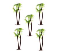 Artibetter 5pcs Mini Artificial Coconut Trees for Fish Tank Landscaping, Plastic Aquarium Decor with Realistic Visual Effect and Tropical Vibe, for Model Landscape Scenery
