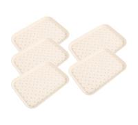 Artibetter 5pcs Multi-Purpose Plastic Serving Tray 24x17cm Rectangular Platter with Raised Edges and Smooth Surface for Kitchen and Party Use, Easy to Clean Beige Snack and Drink Tray