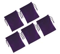Artibetter 5pcs Purple Flannel Drawstring Bundle Pocket Small Carry Pouch for USB Cable and Power Bank, Sturdy Cord Organizer Suitable for Daily Use