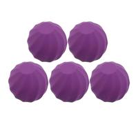 ARTIBETTER 5pcs Purple Spherical Lip Balm Containers Refillable Lip Gloss Tubes with Inserts and Transfer Pipettes Portable Lipstick Organizer for Travel and DIY Care