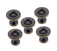 Artibetter 5pcs Vintage Cabinet Knobs Antique Pulls for Wardrobe Doors Easy to Install Elegant Retro Style for Home Decoration