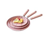 Artibetter 6-Inch Pink Aluminum Non-Stick Frying Pan Dual-Purpose Pancake and Omelette Pan Kitchen Gadget for Home and Restaurant Use