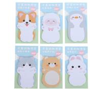 Artibetter 6 Sets Portable Cartoon Self-adhesive Memo Notepad with Detachable Paper Sheets, Multi-use Sticky Tabs for Diary and To-do Lists, Decorative and Portable Paper Note Pads for School