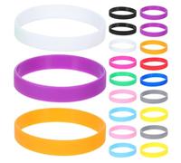 Artibetter 60pcs Stretch Silicone Wristbands, Blank Rubber Bracelets, Solid Color Sports Bands for Men Women Teen Games Teams Event Favors Gifts