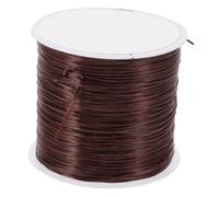 ARTIBETTER 6mm Brown Silicone Hair Extension Elastic Wire Strong Stretchy Crystal Line for Hair Extensions and DIY Beading Thread Cord Styling