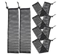 Artibetter 6pcs Birds Food Feeder Hanging Drawstring Bags Nylon Mesh Bags Hold More Bird Seeds Easy to Open and Close Black for Garden Yard