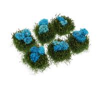 Artibetter 6pcs Blue Mini Faux Flower Cluster for Model Train Scenery, Plastic Micro Landscape Plants with Reliable Beauty and Low-maintenance Solution, for Sand Table Railroad Scenery