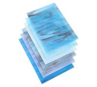 Artibetter 6pcs Blue Stained Cathedral Glass Sheets 15x10cm Mixed Water Ripple Glass for DIY Mosaic Tiles Crafts and Classic Candle Holder Decoration Random Style