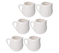 Artibetter 6pcs Ceramic Sauce Jugs with Handle Medium Milk Creamers White Kitchen Sauce Containers for Serving and Pouring in Dining and Entertaining