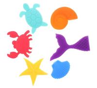 Artibetter 6pcs Elderly Sensory Toy, Soft Silicone Stone Fidgets for Autism, Ocean Animal Shapes, Sensory Cognitive Training Toys, Anxiety Fidget Set for Travel