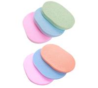 ARTIBETTER 6pcs Facial Cleansing Sponges Set with Seaweed Powder, Thick Thin Soft Exfoliating Face Scrubbers for Travel and Home Use, Portable Hanging Facial Sponges for Makeup Removal and