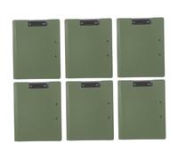 ARTIBETTER 6pcs Foldable Clipboard Folder with Double Horizontal Vertical Clips Rotatable Multi Functional Document Holder for Office Conference Nursing and Memo Organization in Military