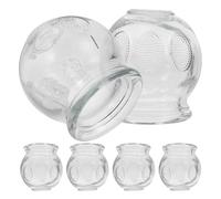 ARTIBETTER 6pcs Glass Cupping Set Cupping Cups for Relaxation Spiral Mouth Design Antislip Patterned Bottom Home Use for Body and Face
