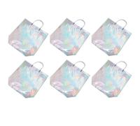 Artibetter 6pcs Large Capacity Pvc Tote Bags with Handle, Multi-use Design Silver Shopping and Gift Bags for On-site Activities and Going to Amusement Parks