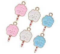 Artibetter 6pcs Marshmallow Charms Alloy DIY Jewelry Charms for Crafting, Featuring Good Workmanship and Adorable Design, for Bracelets, Earrings, and Halloween or Valentine's Day