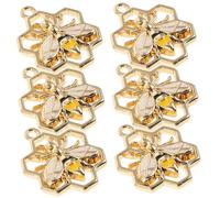 Artibetter 6pcs Metal Bee Charms for DIY Jewelry Making Alloy Pendants with Hanging for Earrings Necklace Bracelets Creative Honeycomb Accessory