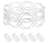 Artibetter 6pcs Metal Napkin Ring Irregular Weaving Hollow Design Silver Napkin Holders for Christmas Table Decorations Elegant Dining