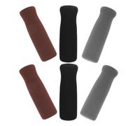 Artibetter 6pcs Non-skid Walking Stick Handle Grips for Elderly and Disabled, Ergonomic Nitrile Butadiene Rubber Cane Hand Grips with Low-key Decoration to Protect Hands and Comfort