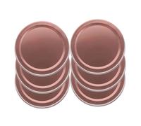 Artibetter 6pcs Rose Gold Tinplate Mason Jar Lids Reusable Airtight Sealing Covers for Preserving Jams Dried Goods and Fresh Food Storage Replacement Practical Jar Covers