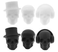Artibetter 6pcs Skull Wine Glass Marker Silicone Drink Marker Cup Decorations for Party Use Increase Recognition Quickly Find Your Drink Random Color
