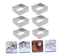 ARTIBETTER 6pcs Square Baking Cookie Cutter Mold Stainless Steel Biscuit Pastry Molds for Desserts Breads Cakes Sandwiches Muffins Pies Home Kitchen Baking Tool