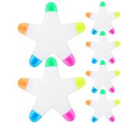 Artibetter 6pcs Star Shaped Fluorescent Markers for Drawing and Office Use, Multi-color Plastic Highlighters with No Smudging, Creative and Playful Design and Teachers