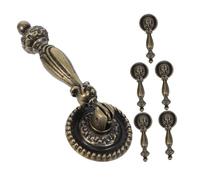 Artibetter 6pcs Vintage Bronze Drawer Pull Hardware Retro Single Cabinet Handles with Comfortable Grip for Kitchen Bathroom Wardrobe Dresser Decorative Rustic Zinc Alloy Knobs