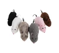 Artibetter 6pcs Wind-up Clockwork Mouse for Cats Plush Realistic Design with Moving Tail Interactive Pet for Indoor Play and Mental Stimulation Mice
