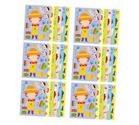 ARTIBETTER 6sets Career Dress Up Puzzle Stickers Interactive DIY Kits for Educational Family Bonding Creative Role Exploration Activities