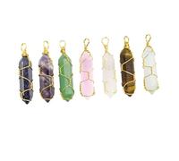 Artibetter 7Pcs Hexagon Crystal Pendants Mixed Color Hanging Charms for Window Decor Fashionable Natural Stone Hexagonal Prism Accessories Durable Stylish DIY Crystal Decor