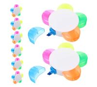 Artibetter 8pcs Assorted Petal Highlighters for Cute Flower Shaped Mini Brush Pens with Comfortable Grip Smooth Writing Fluorescent Markers for School Office Drawing and Art Projects