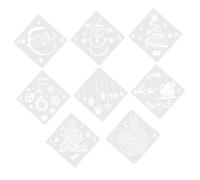 ARTIBETTER 8Pcs Christmas Stencils Reusable Plastic Craft Templates for DIY Painting and Drawing Xmas Patterns for Wall Wood Scrapbooking and Family Holiday Decorations