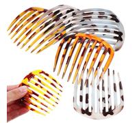 Artibetter 8pcs French Hair Side Combs for Women Accessories Plastic Chic Elegant Design Easy to Use Smooth Texture Assorted Color for New Year and Informal Occasions