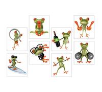 Artibetter 8pcs Frogs Pattern Stickers Assorted Colour, PVC Material, Easy to Remove and No Sticky Residue, for Car Decoration, Walls, Laptops, and More Assorted Style