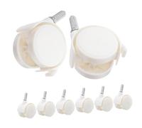 ARTIBETTER 8pcs Non Slip Swivel Pulley Casters for Furniture Trash Bins Laundry Carts White Design with Straight Groove Brake for Easy Mobility and Installation