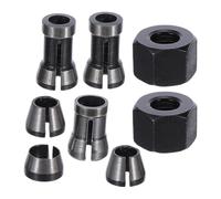 ARTIBETTER 8Pcs Router Collet and Nut Set 6Mm 6.35Mm 8Mm Carbon Steel Precision Chuck Kit for Engraving and Milling Machines Trimmer Clamping Adapter