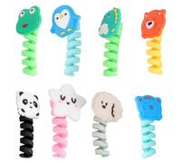 Artibetter 8Pcs Silicone Cartoon Animal Data Wire Protectors Cable Winders Anti-Cracking Cord Sleeves for Phone Charger and Earphone Cable Management in Home and Travel