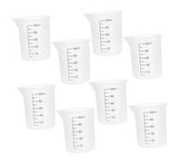 ARTIBETTER 8pcs Silicone Measuring Cups Flexible Non Stick Mixing Cups with Precise Scale for Resin DIY Crafts Epoxy Paints and Liquid Materials Ergonomic Spout for Mess Pouring