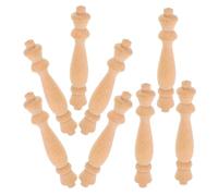 Artibetter 8pcs Solid Wood Unfinished Finials 11x2cm Decorative Staircase Post Caps Curtain Rod Ends Miniature Wooden Toppers for DIY Crafts and Home Improvement